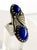 Tribal Southwestern Revival Lapis Lazuli Double-Cabochon Ring in Ornate .925 Sterling Silver, , Size 8.25 For Sale - Image 3 of 9