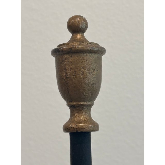 Antique Early 20th Century American Wrought Iron Bridge Arm Floor Lamp For Sale - Image 13 of 18
