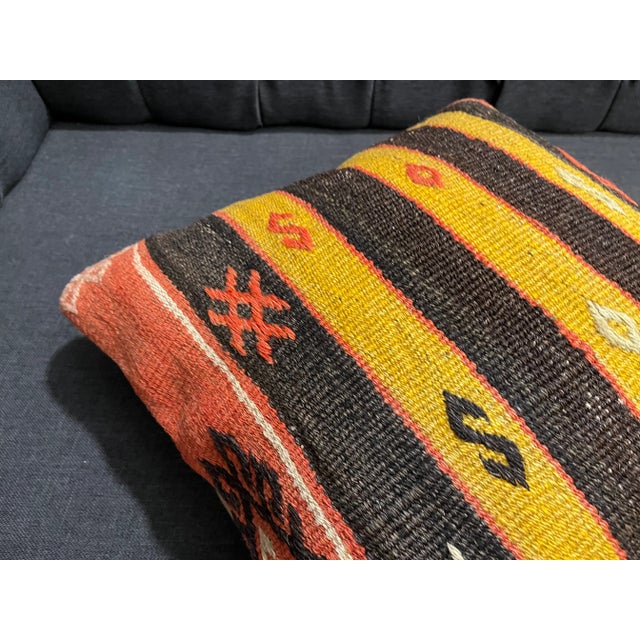 Decorative Pillow Cover Made from Vintage Kilim For Sale In Portland, ME - Image 6 of 10