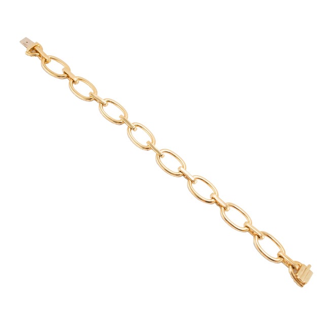 18k Yellow Gold 4.54ctw Pave Set Diamond Interlaced Oval Open Link Bracelet For Sale In Houston - Image 6 of 9