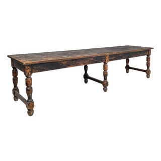 Large Antique Italian Dining Table in Wood, 1800s For Sale