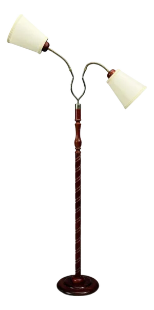 Markslöjd, Floor Lamp, Wood, Metal, Fabric, Sweden, 1970s