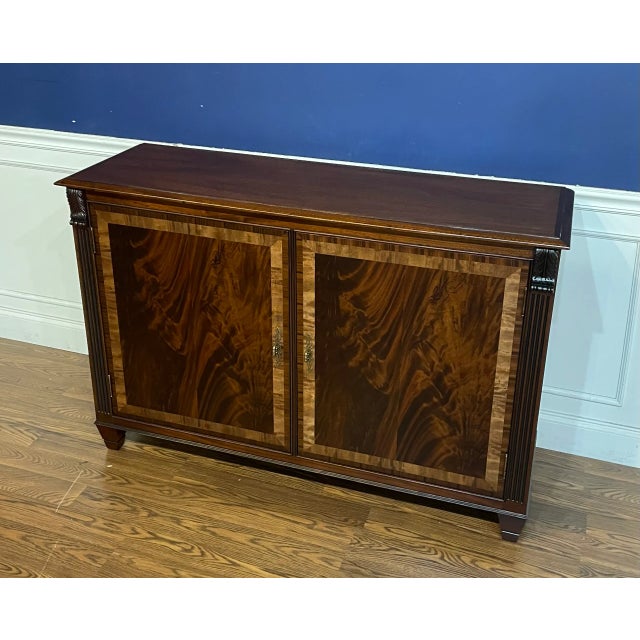 Mahogany Georgian Style Two-Door Buffet/Leaf Storage Cabinet by Leighton Hall Made-To-Order For Sale - Image 4 of 5