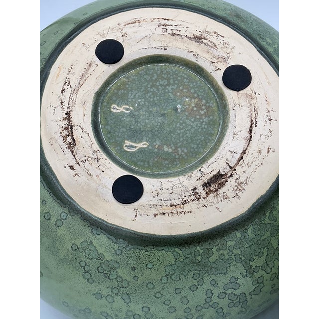 1990s Pair of Vietnamese Green Glazed Ceramic Orb Vessels For Sale - Image 11 of 15