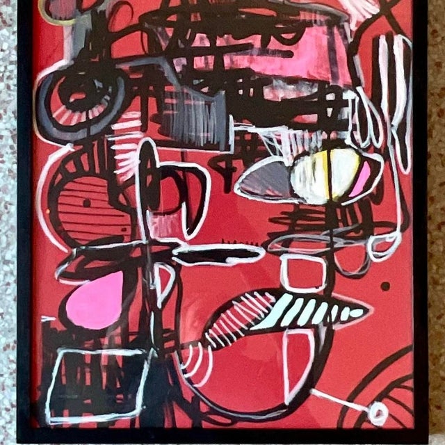 Vintage Abstract Signed Original Oil on Paper For Sale - Image 12 of 13
