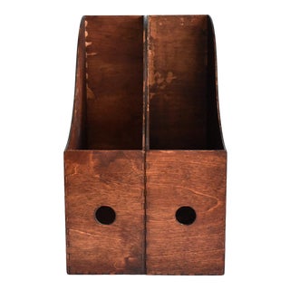 Vintage Dark Wood Magazine Files - a Pair For Sale