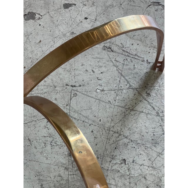 1970s Vintage Brass and Octagonal Glass Coffee Table by Roger Sprunger for Dunbar For Sale - Image 5 of 9