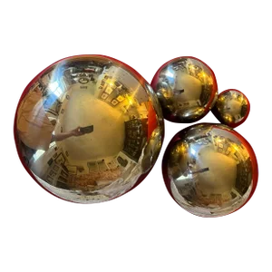 Mid-Century Modern Graduated Chrome Gazing Balls or Spheres - Set of 4