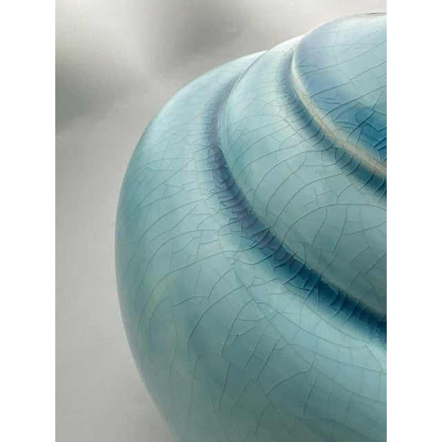 Vintage Blue Ceramic Table Lamps, France, 1970s, Set of 2 For Sale - Image 10 of 13