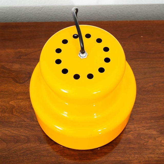 Mid-Century Modern 1960s Mid Century Modern Fog & Morup Pendant Light Yellow Round Jo Hammerborg Hanging For Sale - Image 3 of 11