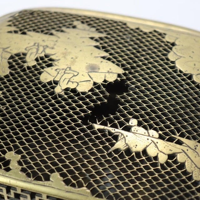 Chinese Antique Chinese Gilt Bronze Hand Warmer With Landscape Scenes 18thC For Sale - Image 3 of 11