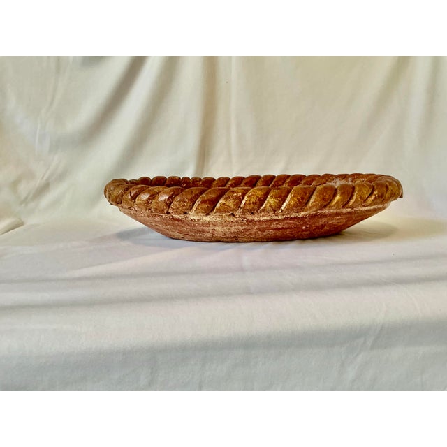 Vintage Terra Cotta Pottery Bowl With Metal Clad Fruit For Sale - Image 10 of 12