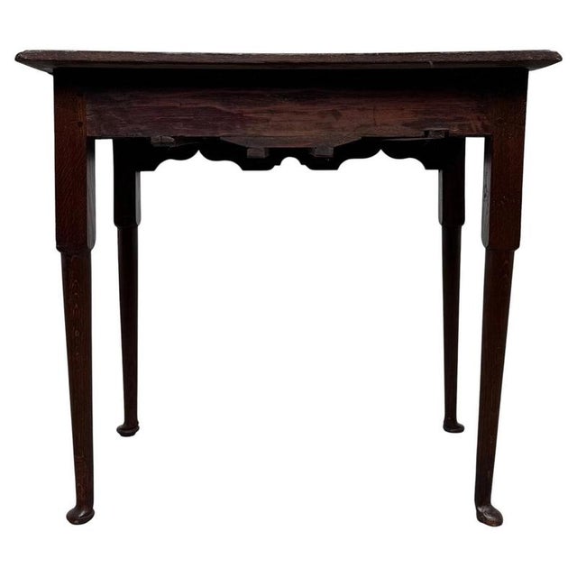 Gold Antique English Oak Side Table with Three Drawers For Sale - Image 8 of 12