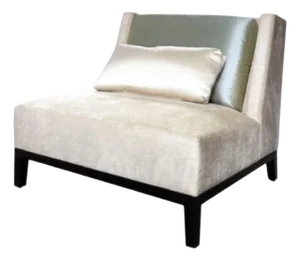 Christian Liaigre for Holly Hunt Latin Lounge Chair, Ebonized Oak, Dupioni Silk