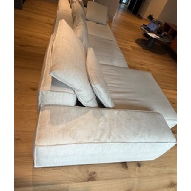 Italian Luxury Italian Divani Neowall Three Seat Sofa With Left Facing Chaise & Seven Toss Pillows Design: Piero Lissoni For Sale - Image 3 of 6