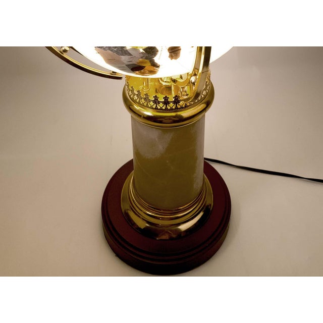 Late 20th Century Illuminated World Globe on Brass and Marble Stand For Sale - Image 5 of 5