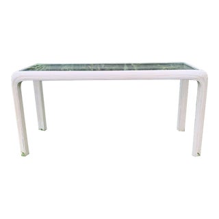 1970s Vintage Split Reed Bamboo Console Table For Sale