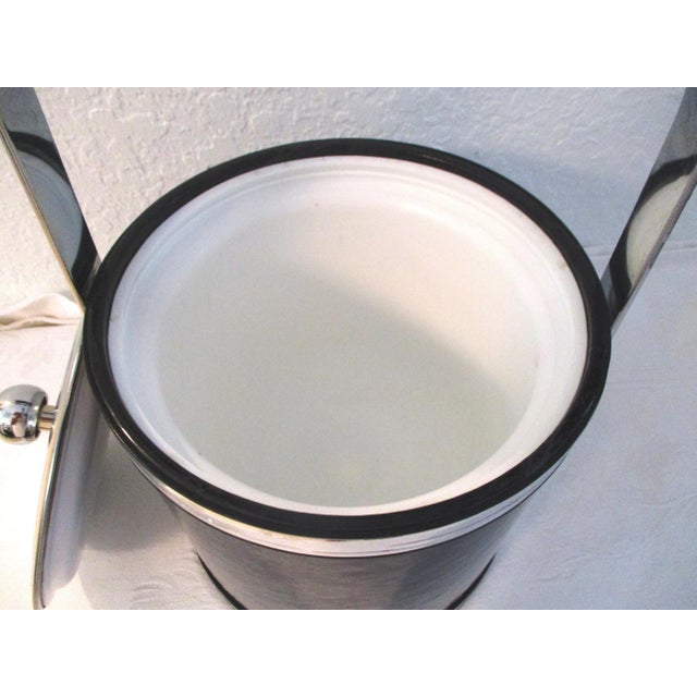 1970s Kraftware Silver & Black Faux Marble Ice Bucket For Sale In West Palm - Image 6 of 7