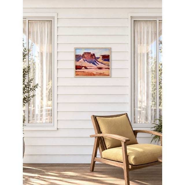 Rustic Southwestern Adobe Shadows - Desertscape Oil Painting Landscape For Sale - Image 3 of 12