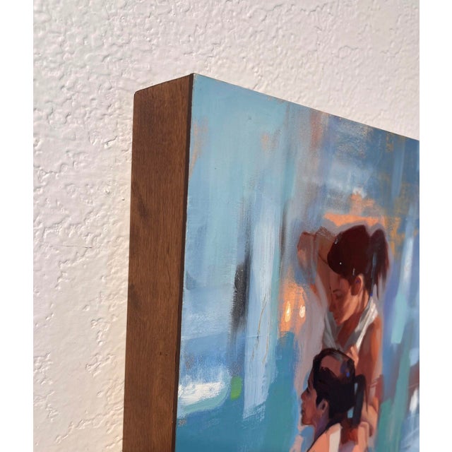 Overlapping by Ryan Morse | Oil on Board Two figures interacting in an abstract background. For Sale - Image 4 of 4