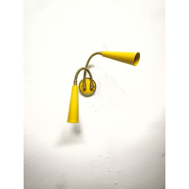1960s 2-Light Sputnik Wall Lamp with Adjustable Arms, 1960s For Sale - Image 5 of 12