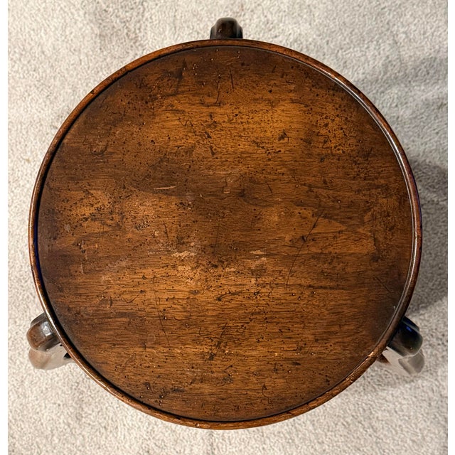 English Petite Walnut Two Tier Occasional Table For Sale - Image 3 of 5