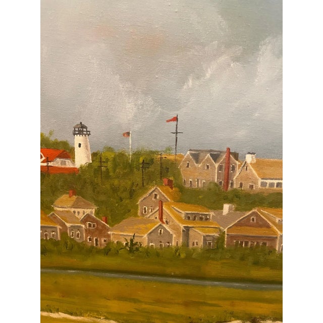 Framed Oil Painting on Linen "Beacon" Shorescape Scene by Mark Sylva For Sale - Image 11 of 12