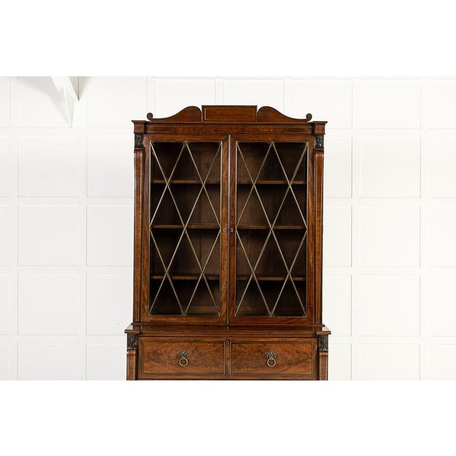 Grand scale 19th century english regency mahogany secretaire bookcase a grand scale 19th century english regency mahogany...