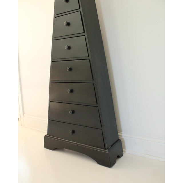 1990s Black Stained Pyramid Chest of Drawers For Sale - Image 4 of 10