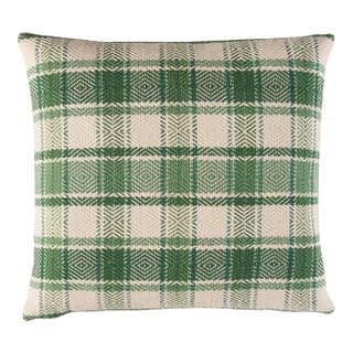 Schumacher Heidi Plaid 20" Pillow In Leaf For Sale