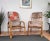 Beautiful 1960s Italian Mid-Century Modern pair of armchairs in rattan wicker bamboo with great design and tall high back....