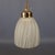 Spectacular small pendant chandelier, in golden brass with opaline Murano glass bell lampshade with modernist striped...