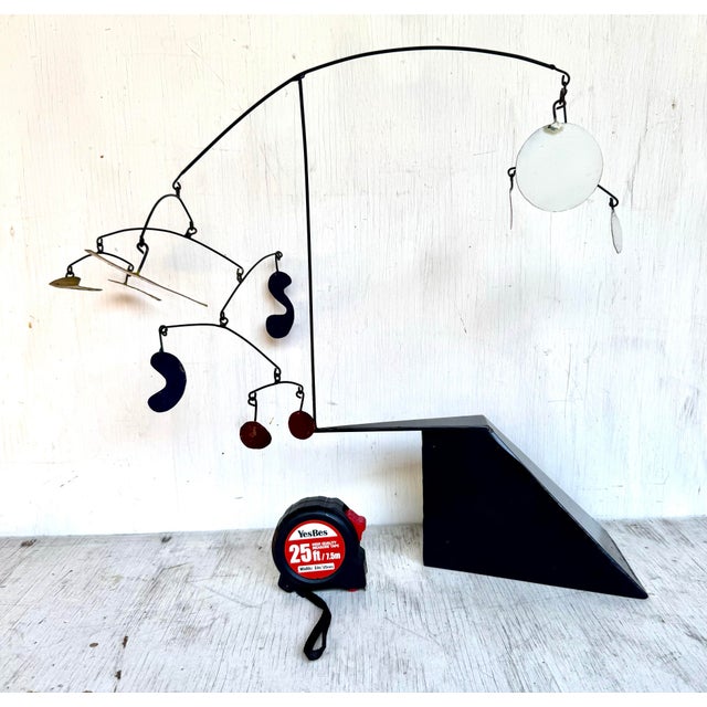 A striking and dynamic signed RSC steel and bronze tabletop mobile sculpture, created in the spirited manner of Alexander...