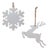 Snowflake and Deer Ornament Set of 12  5.25"H & 6"H Metal/Jute For Sale
