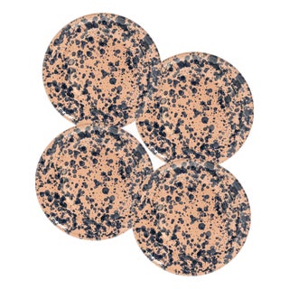Sharland England Splatter Side Plate - Set of 4, Pink and Blue For Sale