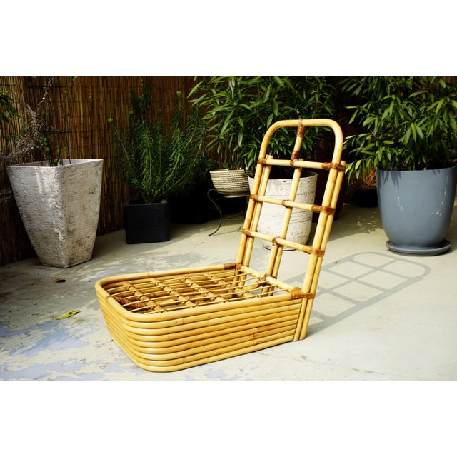 Vintage Rattan Lounge Chair, 1950s For Sale - Image 4 of 8