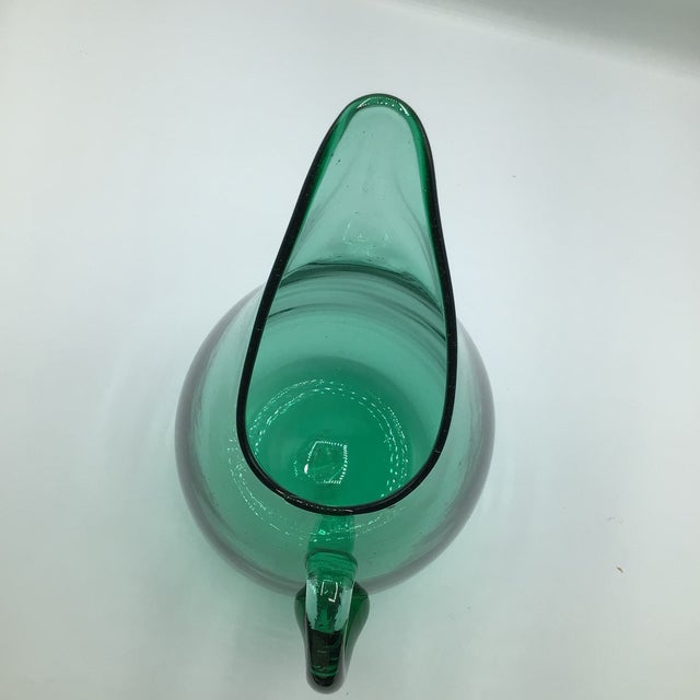 Blenko Teal Pitcher Designed by Winslow Anderson. For Sale - Image 10 of 12
