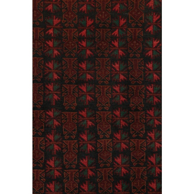 2010s Rug & Kilim’s Baluch Tribal Rug in Red, Teal and Rust Color Geometric Patterns For Sale - Image 5 of 8