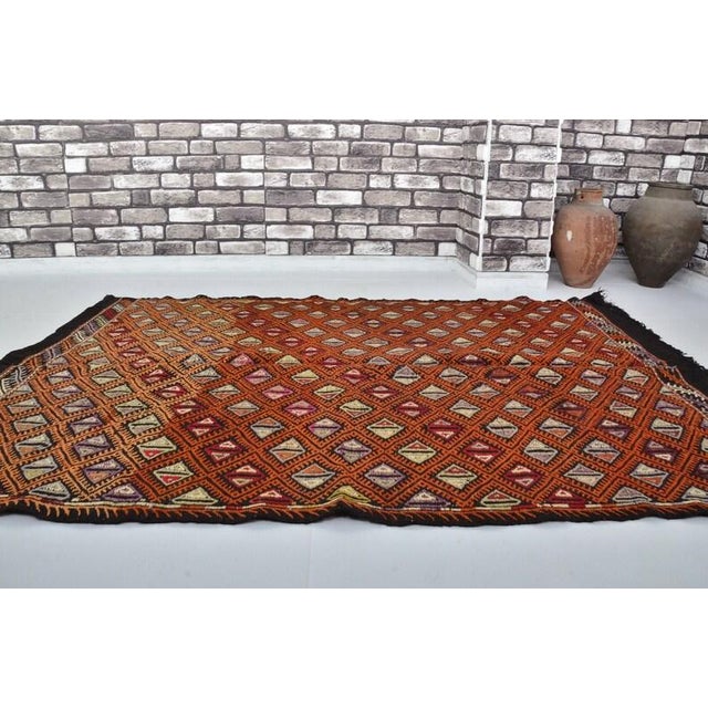 Antique Tribal Oushak Kilim Rug For Sale - Image 10 of 10