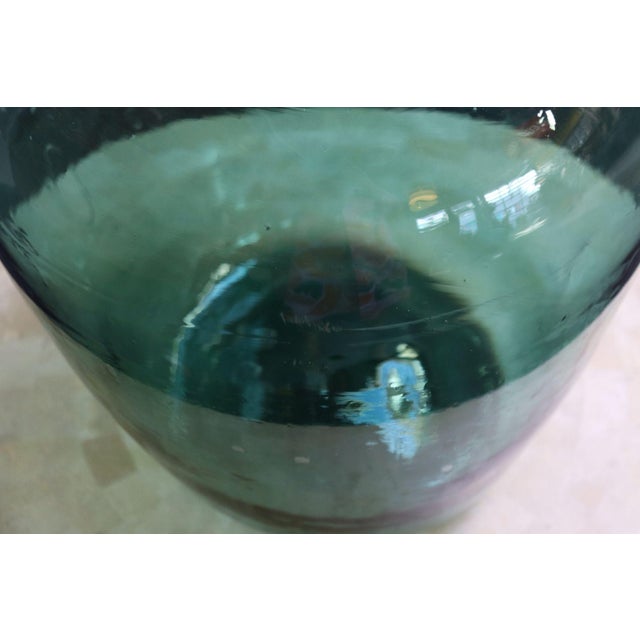 Large Vintage Teal Aqua Green French Demijohn / Carboy For Sale - Image 9 of 12