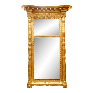 Early 19th Century American Sheraton Giltwood Pier Mirror For Sale