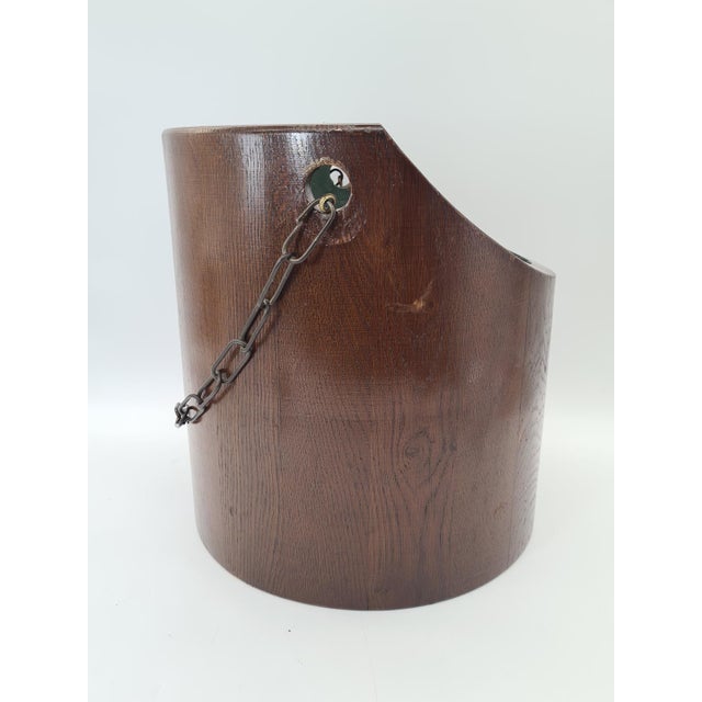 Vintage Wooden Container with Chain, 1960s For Sale - Image 9 of 11