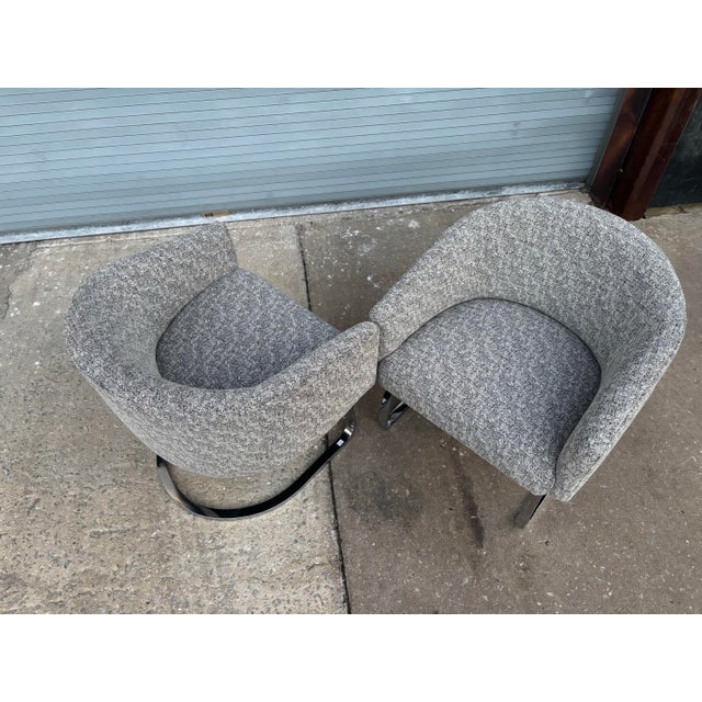 Mid-Century Modern 1970s Pace Cantilever Barrel Lounge Chairs For Sale - Image 3 of 12