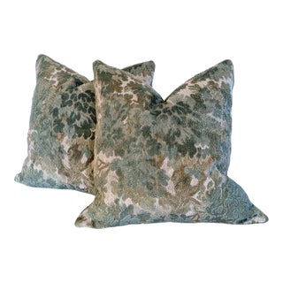Cowtan & Tout Walden Pillows in Sage, Double Sided- Pair of 2 For Sale