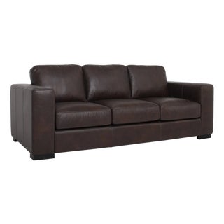 Argento Top Grain Leather Sofa - Brown For Sale