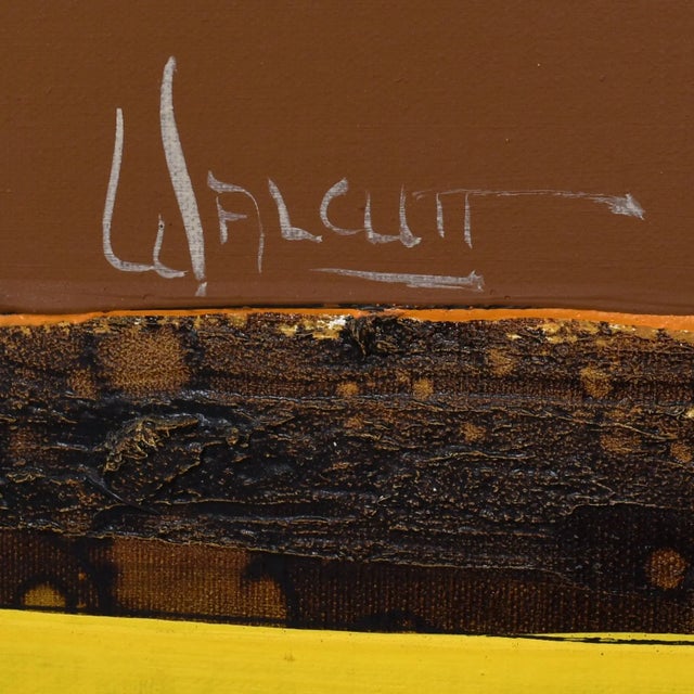 Frank Walcutt 37 Inch Square Mid-Century Modern Surreal Homestead Painting For Sale - Image 9 of 12