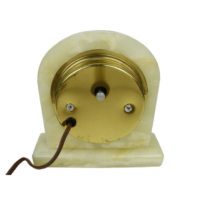 Mid 20th Century Sessions Table Top Clock With Stone Base For Sale - Image 6 of 8