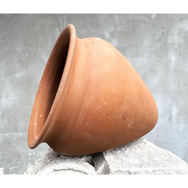 Authentic handmade terracotta amphora planter, wood-fired clay pot with rustic natural finish, suitable for both indoor...