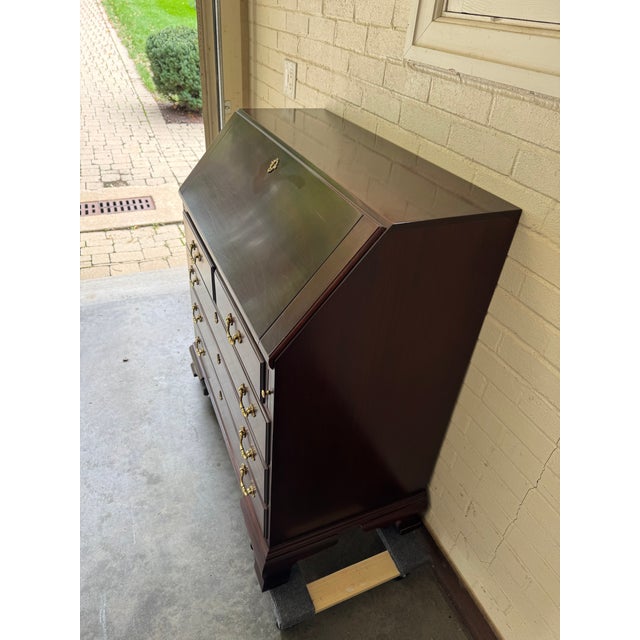 Traditional 1990s Stickley Georgian Mahogany Secretary Desk For Sale - Image 3 of 17