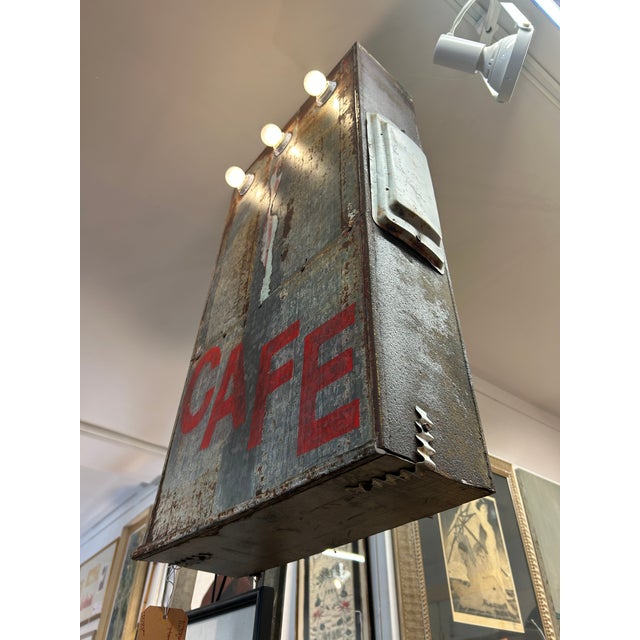 Industrial Vintage Fragment From Retro Cafe Neon Sign For Sale - Image 10 of 13